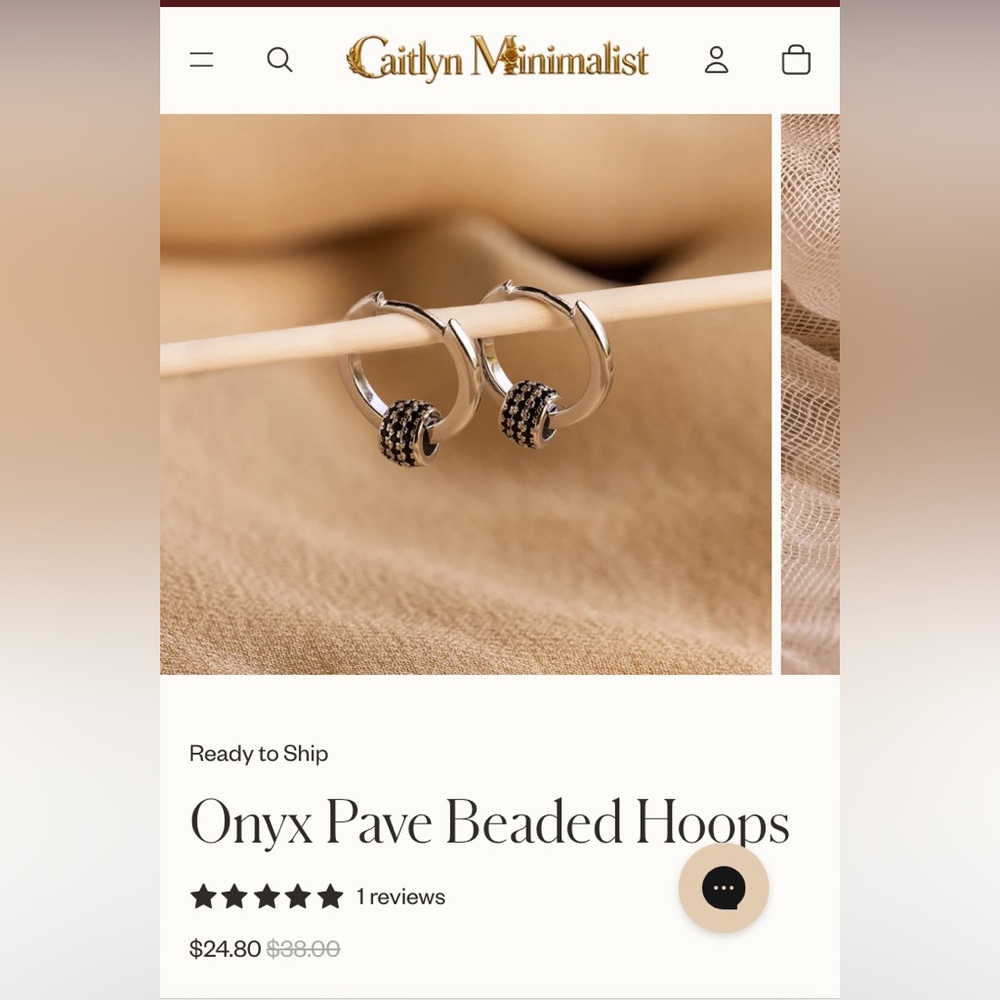 Silver and Black Onyx Hoop Earrings